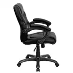 Flash Furniture GO-724M-MID-BK-LEA-GG Chair, Swivel