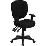 Flash Furniture GO-930F-BK-ARMS-GG Chair, Swivel