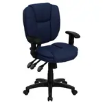 Flash Furniture GO-930F-NVY-ARMS-GG Chair, Swivel