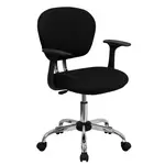 Flash Furniture H-2376-F-BK-ARMS-GG Chair, Swivel