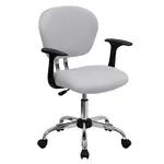 Flash Furniture H-2376-F-WHT-ARMS-GG Chair, Swivel