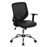 Flash Furniture LF-W95-LEA-BK-GG Chair, Swivel