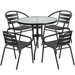 Flash Furniture TLH-072RD-017CBK4-GG Chair & Table Set, Outdoor