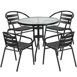 Flash Furniture TLH-072RD-017CBK4-GG Chair & Table Set, Outdoor