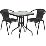 Flash Furniture TLH-0731SQ-037BK2-GG Chair & Table Set, Outdoor