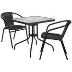 Flash Furniture TLH-073SQ-037BK2-GG Chair & Table Set, Outdoor