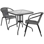 Flash Furniture TLH-073SQ-037GY2-GG Chair & Table Set, Outdoor