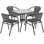Flash Furniture TLH-073SQ-037GY4-GG Chair & Table Set, Outdoor