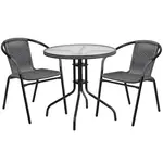 Flash Furniture TLH-087RD-037GY2-GG Chair & Table Set, Outdoor
