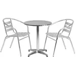 Flash Furniture TLH-ALUM-24RD-017BCHR2-GG Chair & Table Set, Outdoor