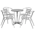 Flash Furniture TLH-ALUM-24RD-017BCHR4-GG Chair & Table Set, Outdoor