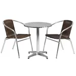Flash Furniture TLH-ALUM-24RD-020CHR2-GG Chair & Table Set, Outdoor