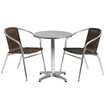 Flash Furniture TLH-ALUM-24RD-020CHR2-GG Chair & Table Set, Outdoor