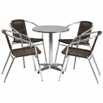 Flash Furniture TLH-ALUM-24RD-020CHR4-GG Chair & Table Set, Outdoor