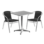 Flash Furniture TLH-ALUM-24SQ-020BKCHR2-GG Chair & Table Set, Outdoor