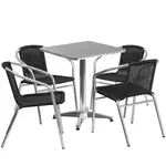 Flash Furniture TLH-ALUM-24SQ-020BKCHR4-GG Chair & Table Set, Outdoor