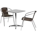Flash Furniture TLH-ALUM-24SQ-020CHR2-GG Chair & Table Set, Outdoor
