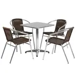 Flash Furniture TLH-ALUM-24SQ-020CHR4-GG Chair & Table Set, Outdoor