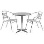 Flash Furniture TLH-ALUM-28RD-017BCHR2-GG Chair & Table Set, Outdoor