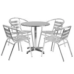 Flash Furniture TLH-ALUM-28RD-017BCHR4-GG Chair & Table Set, Outdoor