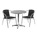 Flash Furniture TLH-ALUM-28RD-020BKCHR2-GG Chair & Table Set, Outdoor