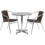 Flash Furniture TLH-ALUM-28RD-020CHR2-GG Chair & Table Set, Outdoor