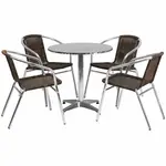 Flash Furniture TLH-ALUM-28RD-020CHR4-GG Chair & Table Set, Outdoor