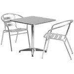 Flash Furniture TLH-ALUM-28SQ-017BCHR2-GG Chair & Table Set, Outdoor