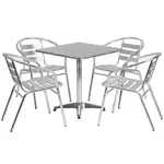 Flash Furniture TLH-ALUM-28SQ-017BCHR4-GG Chair & Table Set, Outdoor