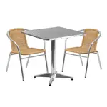 Flash Furniture TLH-ALUM-28SQ-020BGECHR2-GG Chair & Table Set, Outdoor