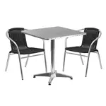 Flash Furniture TLH-ALUM-28SQ-020BKCHR2-GG Chair & Table Set, Outdoor