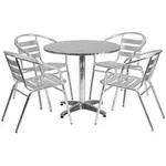 Flash Furniture TLH-ALUM-32RD-017BCHR4-GG Chair & Table Set, Outdoor
