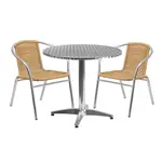 Flash Furniture TLH-ALUM-32RD-020BGECHR2-GG Chair & Table Set, Outdoor