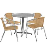 Flash Furniture TLH-ALUM-32RD-020BGECHR4-GG Chair & Table Set, Outdoor