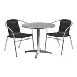Flash Furniture TLH-ALUM-32RD-020BKCHR2-GG Chair & Table Set, Outdoor