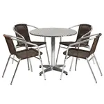 Flash Furniture TLH-ALUM-32RD-020CHR4-GG Chair & Table Set, Outdoor