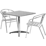Flash Furniture TLH-ALUM-32SQ-017BCHR2-GG Chair & Table Set, Outdoor