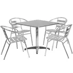 Flash Furniture TLH-ALUM-32SQ-017BCHR4-GG Chair & Table Set, Outdoor