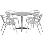 Flash Furniture TLH-ALUM-32SQ-017BCHR4-GG Chair & Table Set, Outdoor
