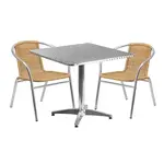 Flash Furniture TLH-ALUM-32SQ-020BGECHR2-GG Chair & Table Set, Outdoor