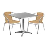Flash Furniture TLH-ALUM-32SQ-020BGECHR2-GG Chair & Table Set, Outdoor