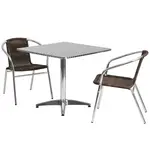 Flash Furniture TLH-ALUM-32SQ-020CHR2-GG Chair & Table Set, Outdoor