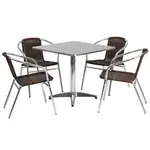 Flash Furniture TLH-ALUM-32SQ-020CHR4-GG Chair & Table Set, Outdoor