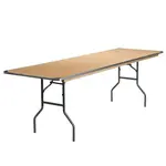 Flash Furniture XA-3096-BIRCH-M-GG Folding Table, Rectangle