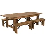 Flash Furniture XA-FARM-2-GG Table Set, Bench