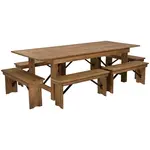 Flash Furniture XA-FARM-3-GG Table Set, Bench