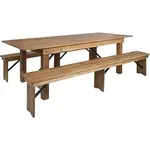 Flash Furniture XA-FARM-4-GG Table Set, Bench