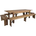 Flash Furniture XA-FARM-5-GG Table Set, Bench