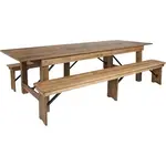 Flash Furniture XA-FARM-6-GG Table Set, Bench