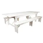 Flash Furniture XA-FARM-6-WH-GG Table Set, Bench